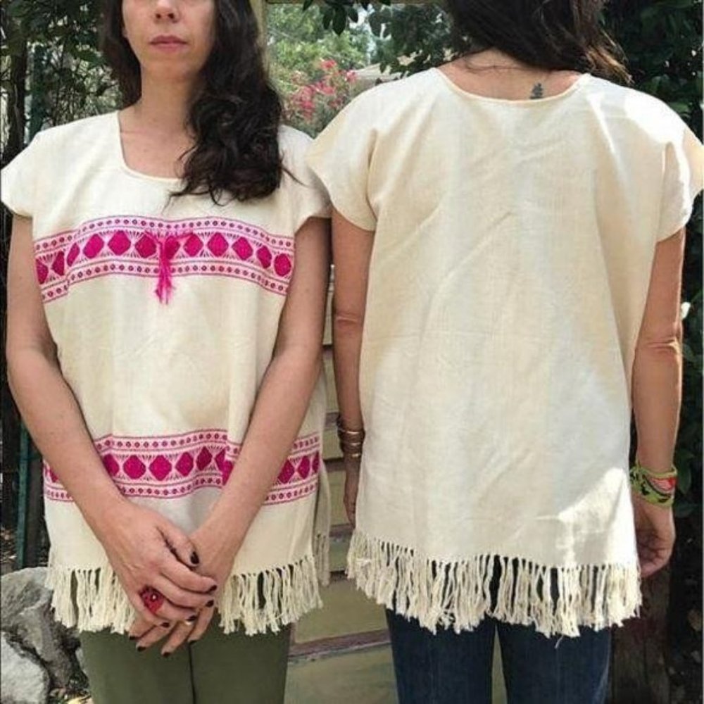 Mexican Tassel Fringe Tunic Tie Embroidered Cover